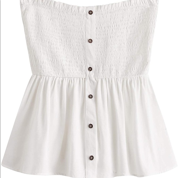 Tops - Strapless white tube top